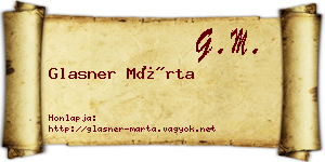Glasner Márta névjegykártya